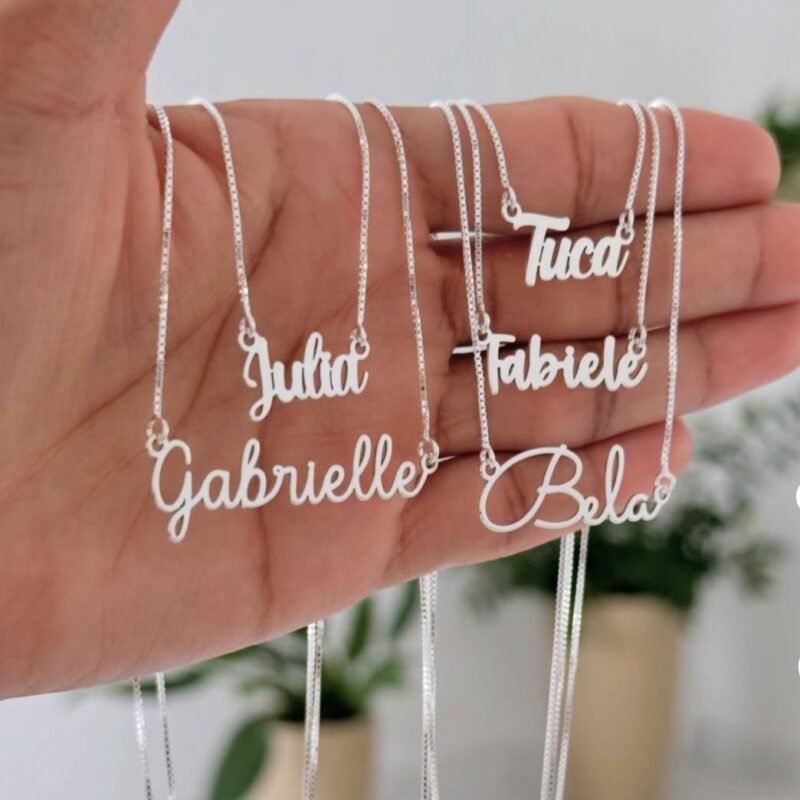 Colar Nome Personalizado Prata 925 Legitima