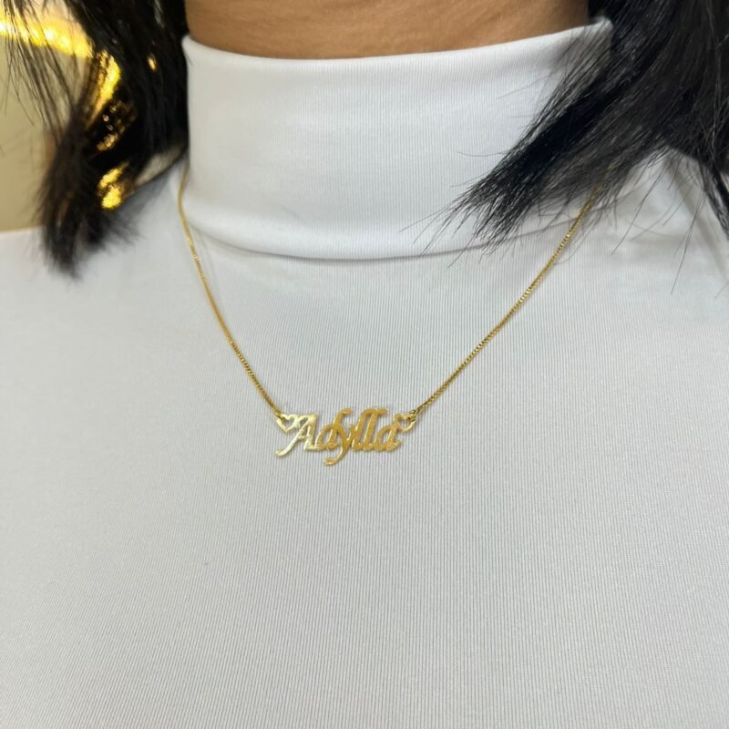 Colar Nome Simples Dourado