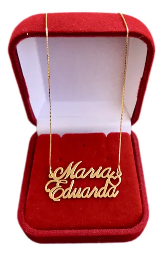 Colar com Nome Composto Personalizado Dourado