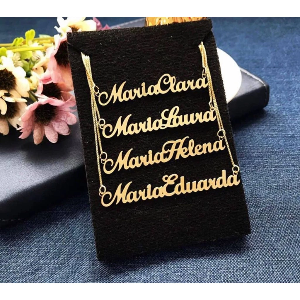 Colar com Nome Composto Personalizado Dourado