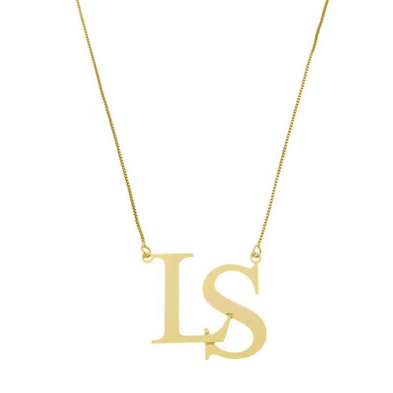 Colar Personalizado Duas letras Dourado