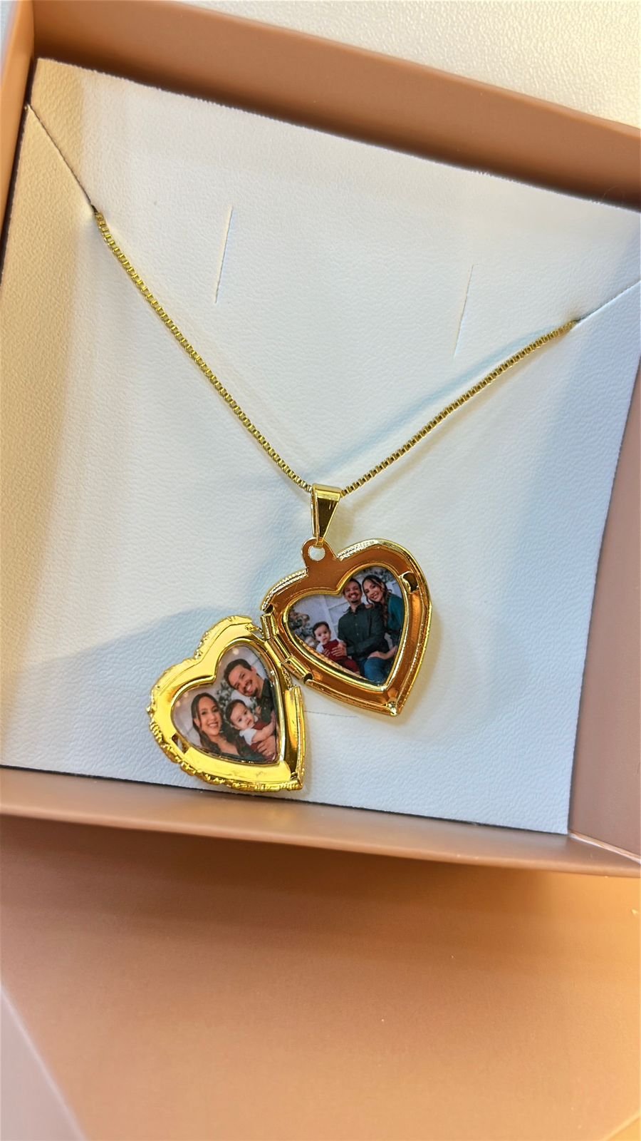 Colar Relicário Coração Meu Tesouro Com duas Fotos - Imagem 4