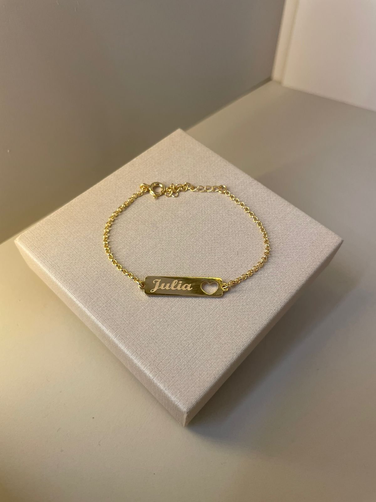 PULSEIRA INFANTIL FEMININA PERSONALIZADA BANHO OURO 18K - Imagem 2