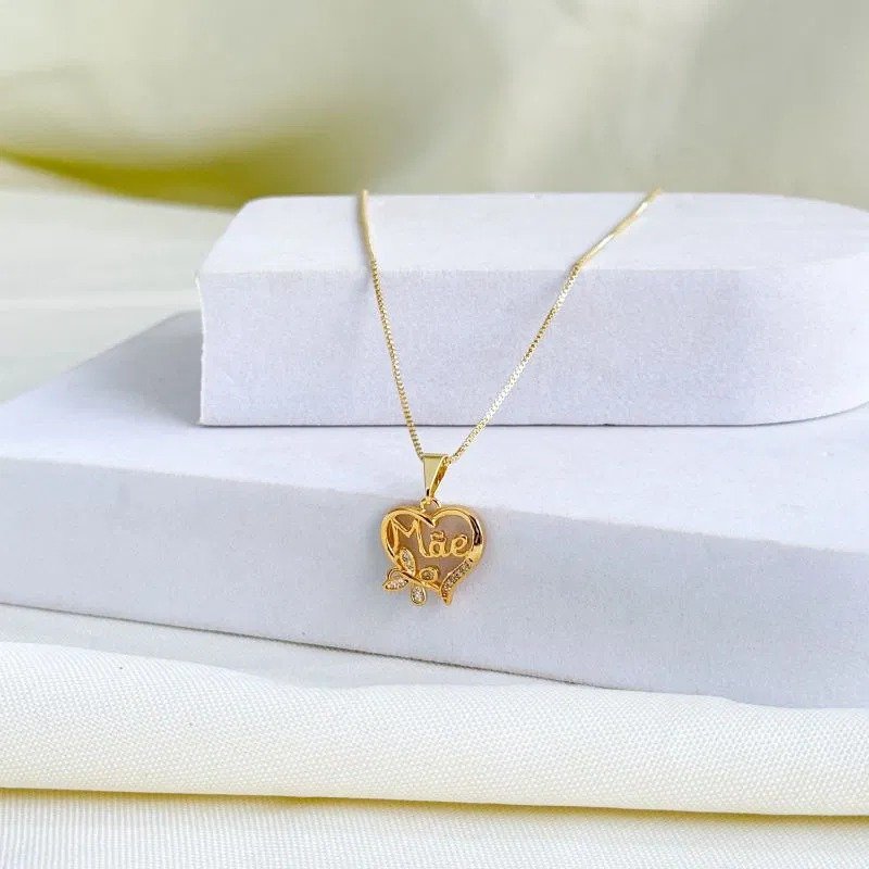 Colar Personalizado Nome Mãe  Banho Ouro 18K
