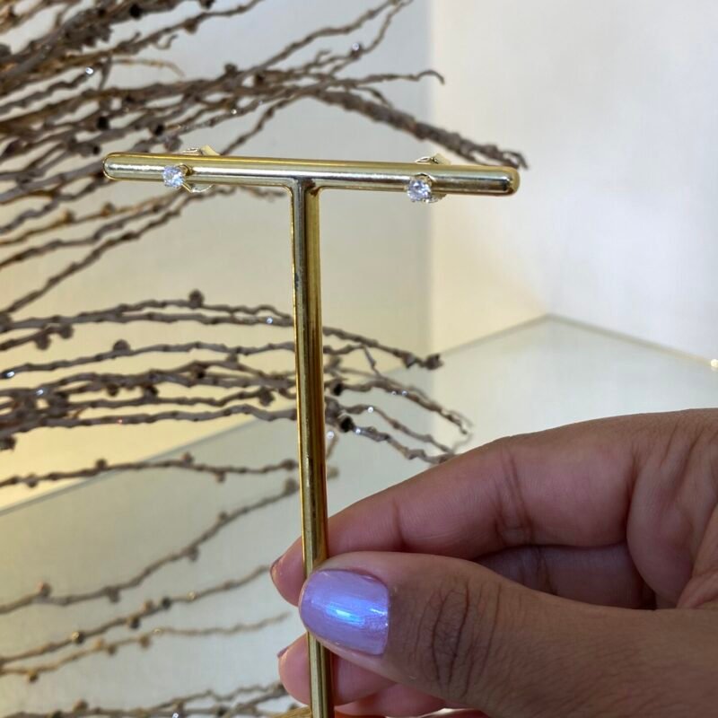 Brinco Ponto de Luz (PP) Banho Ouro 18k