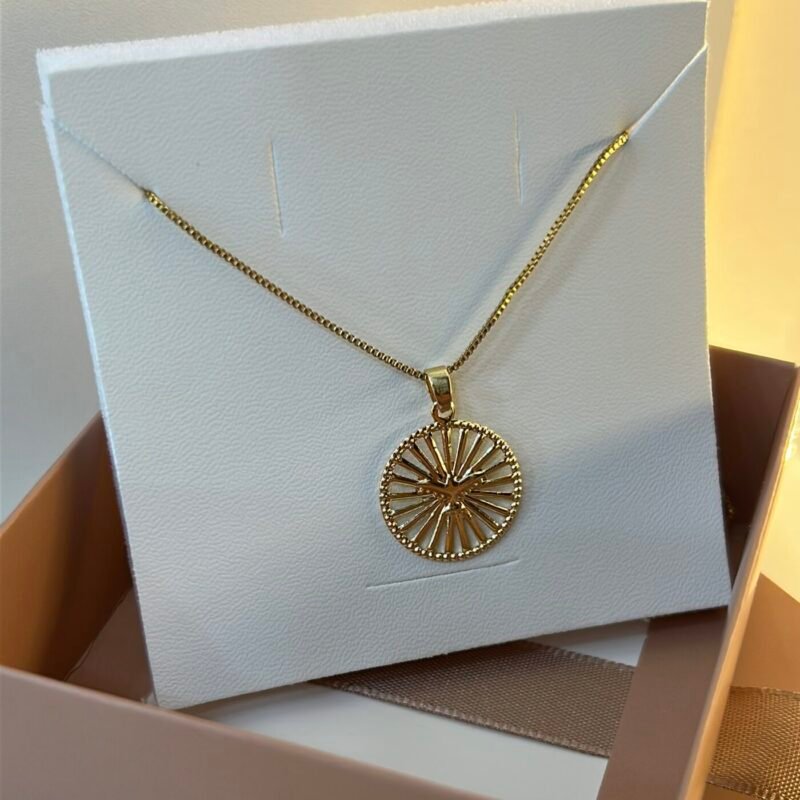 Colar Espirito Santo Redondo Semijoias Banhado a Ouro 18K