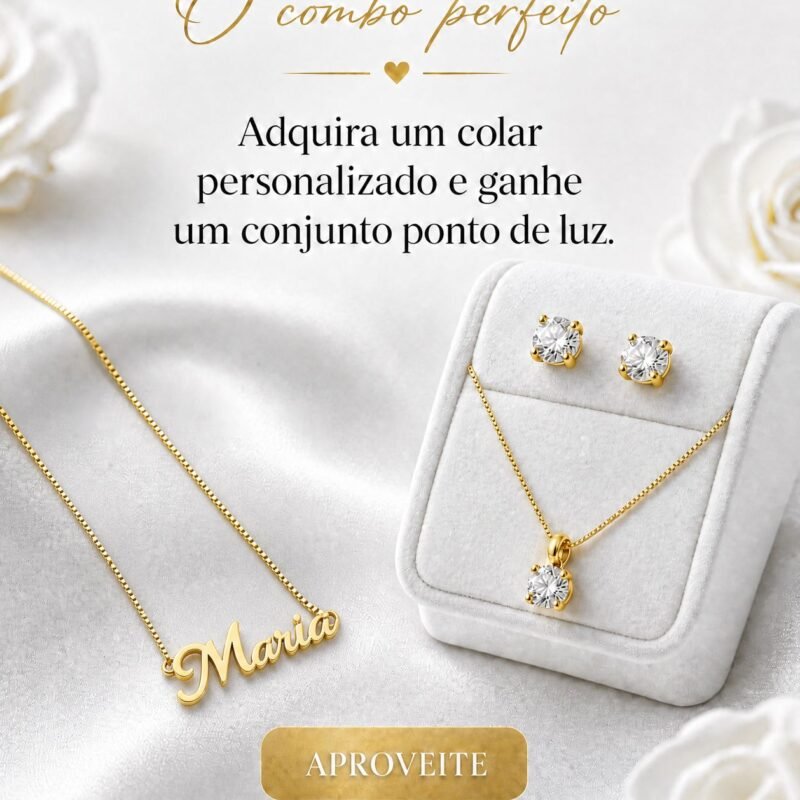 Combo AMIGA/IRMÃ Colar Personalizado Nome Simples E Conjunto Ponto de Luz